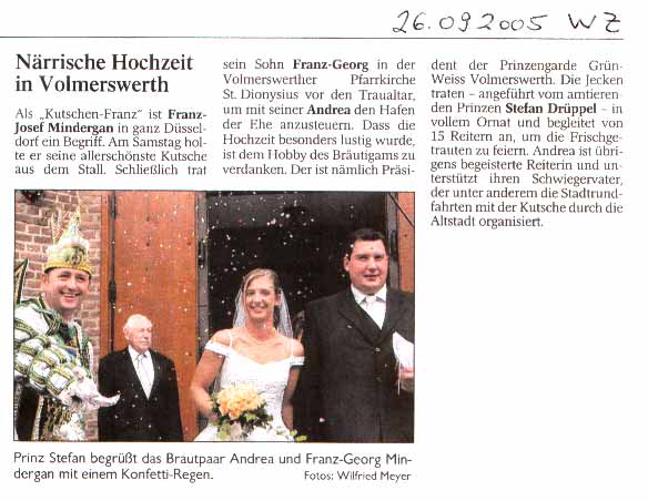 WZ 26.09.2005 Hochzeit Andrea und Franz Mindergan